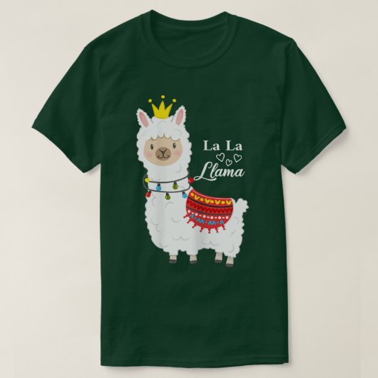 Cute lama met kroon- en sproeilichten is een prin t-shirt (Design voorkant)