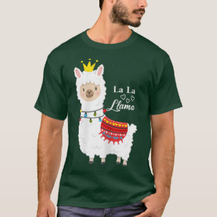 Cute lama met kroon- en sproeilichten is een prin t-shirt