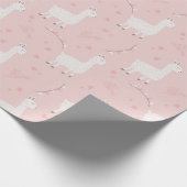 Cute lama naadloos cadeaupapier (Hoek)