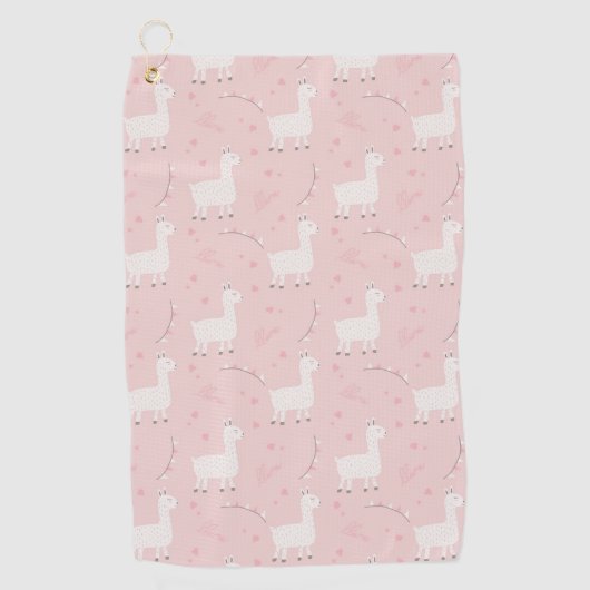 Cute lama naadloos golfhanddoek (Voorkant)