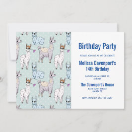 Cute lama Pattern op Polka Dots Birthday Kaart