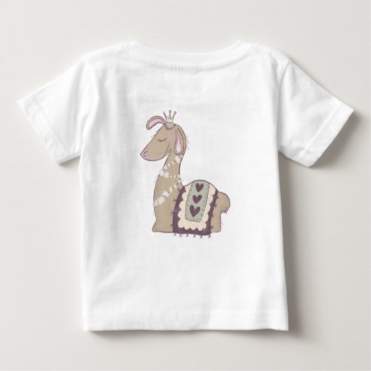 Cute Lama Prinses met een Kroon Verjaardag (Achterkant)