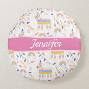 Cute Lama Regenboog Babykamer Rond Kussen