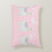 Cute lama roze achtergrond accent kussen (Voorkant(Verticaal))