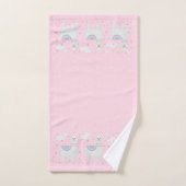 Cute lama roze achtergrond bad handdoek (Handdoek)