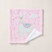 Cute lama roze achtergrond bad handdoek (Wasdoekje)
