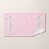 Cute lama roze achtergrond bad handdoek (Handdoek)