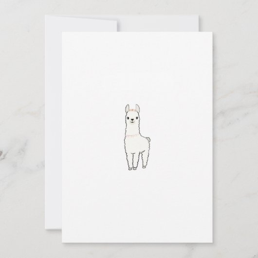 Cute lama thema kaart (Voorkant)