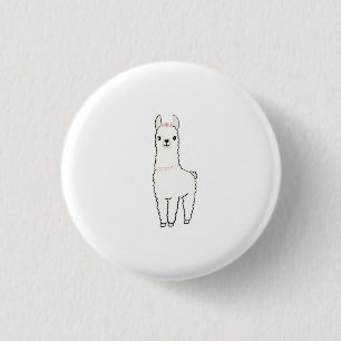 Cute lama thema kaart ronde button 3,2 cm