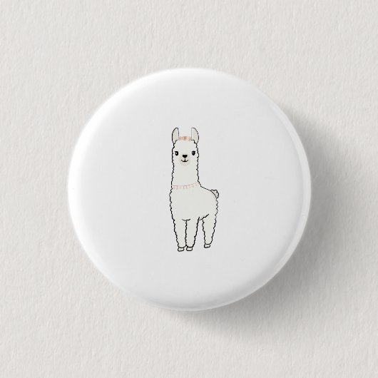 Cute lama thema kaart ronde button 3,2 cm (Voorkant)
