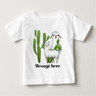 Cute lama voegt naam of bericht t-shirt toe
