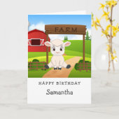 Cute lamb 1st Birthday Kaart (Gele Bloem)