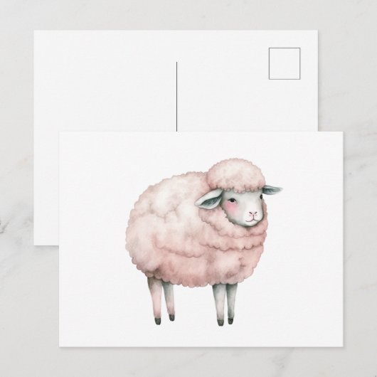 Cute lamb baby bodysuit briefkaart (Voorkant / Achterkant)