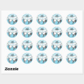 Cute Lamb Baby Boy Shower Sticker (Vel)