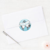 Cute Lamb Baby Boy Shower Sticker (Envelop)
