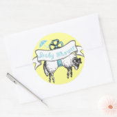 Cute Lamb Baby Boy Shower Sticker (Envelop)