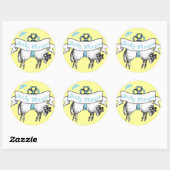 Cute Lamb Baby Boy Shower Sticker (Vel)