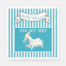 Cute Lamb Baby Boy Shower Sticker Servet