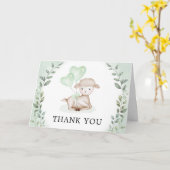 Cute Lamb Baby Sheep Greenery Eucalyptus Hartelijk Kaart (Gele Bloem)