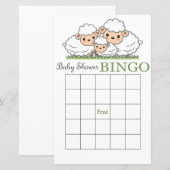 Cute lamb baby shower bingo card (Voorkant / Achterkant)