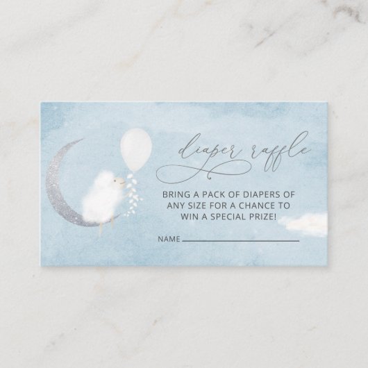 Cute Lamb Baby shower Diaper Raffle Tickets Informatiekaartje (Voorkant)