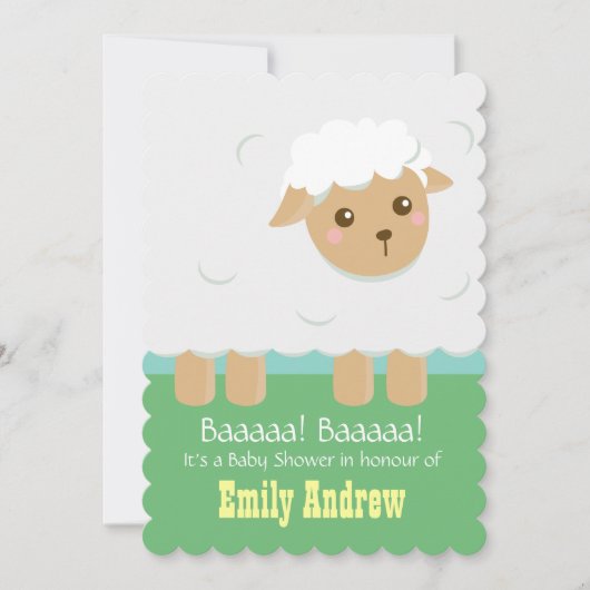 Cute Lamb Baby shower Genderneutraal Kaart (Voorkant)