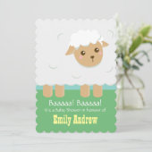Cute Lamb Baby shower Genderneutraal Kaart (Staand voorkant)