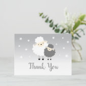 Cute Lamb Baby shower Gray & White Hartelijk dank Bedankkaart (Staand voorkant)