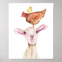 Cute Lamb Baryard Waterverf