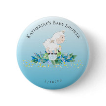 Cute Lamb Blue Floral Boy Baby