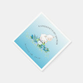Cute Lamb Blue Floral Boy Baby shower Servet (Hoek)