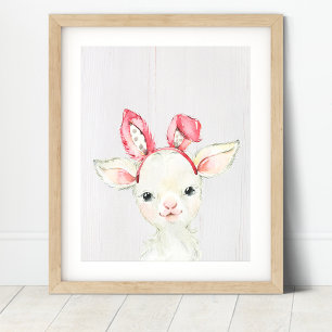 Cute Lamb Boerderij Nursery Art Print