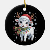 Cute Lamb Christmas Funny Animal Lover Farmer  Keramisch Ornament (Voorkant)