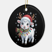 Cute Lamb Christmas Funny Animal Lover Farmer  Keramisch Ornament (Links)