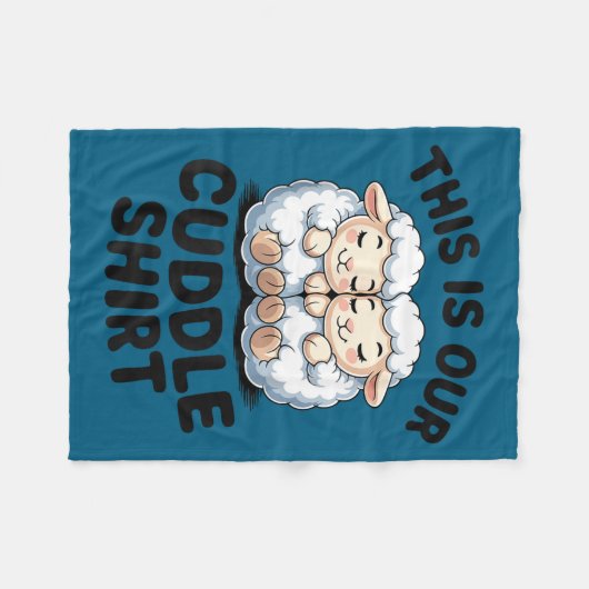 Cute Lamb Couple This Is Our Cuddle  Fleece Deken (Voorkant (Horizontaal))