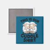 Cute Lamb Couple This Is Our Cuddle  Magneet (Voorkant / Achterkant)