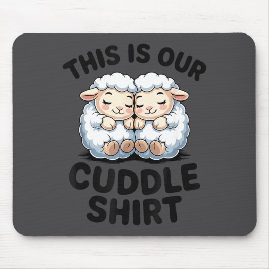 Cute Lamb Couple This Is Our Cuddle Muismat (Voorkant)