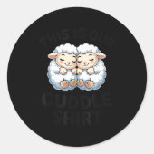 Cute Lamb Couple This Is Our Cuddle  Ronde Sticker (Voorkant)