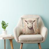 Cute Lamb Delicate Pastel Floral Kussen (Stoel)
