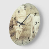 Cute Lamb en Mama Ewe Sheep Large Clock Grote Klok (Hoek)