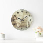 Cute Lamb en Mama Ewe Sheep Large Clock Grote Klok (Huis)