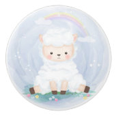 Cute Lamb en Rainbow Ceramic Knob Keramische Knop (Voorkant)