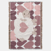 Cute lamb en roze harten deken (Voorkant Verticaal)