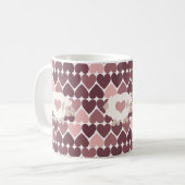 Cute lamb en roze harten koffiemok (Voorkant links)