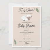 Cute Lamb Holy Sheep Funny Baby Shower Kaart (Voorkant)