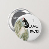 Cute Lamb houdt van Ewe Ronde Button 5,7 Cm (Voorkant /achterkant)