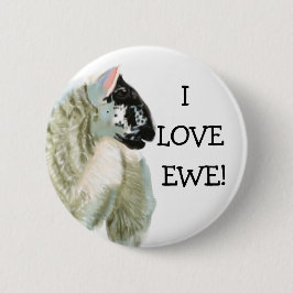 Cute Lamb houdt van Ewe Ronde Button 5,7 Cm
