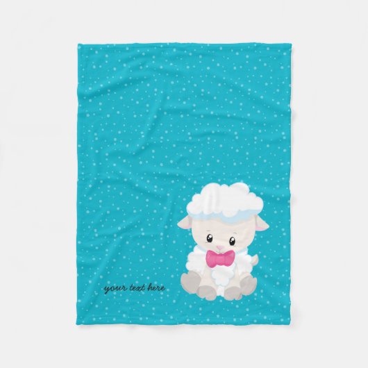 Cute lamb * kies achtergrondkleur fleece deken (Voorkant)