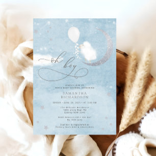 Cute Lamb met een ballonvaardig Baby shower Kaart