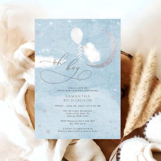 Cute Lamb met een ballonvaardig Baby shower Kaart